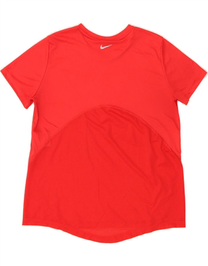 NIKE Womens Dri Fit T-Shirt Top UK 14 Medium Red Polyester Vintage Nike and Second-Hand Nike from Messina Hembry 