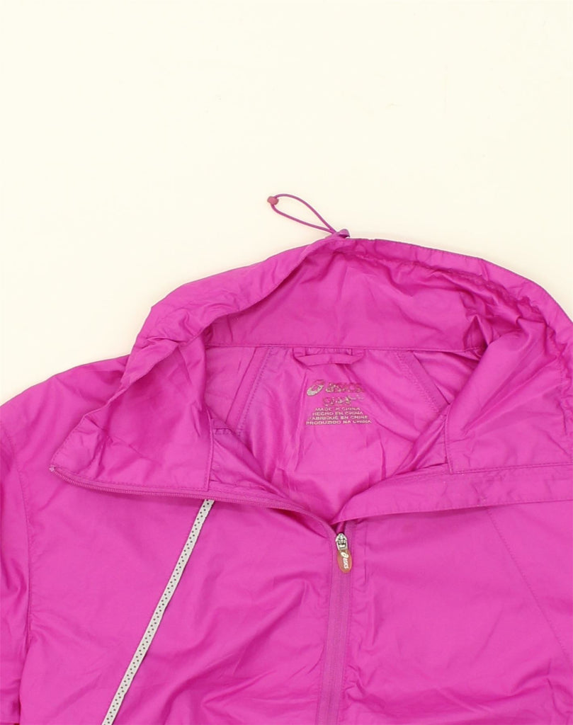 ASICS Womens Rain Jacket UK 16 Large Pink Polyester | Vintage Asics | Thrift | Second-Hand Asics | Used Clothing | Messina Hembry 