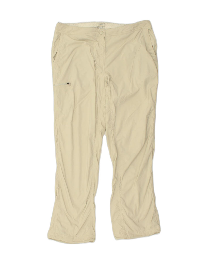 L.L.BEAN Womens Straight Chino Trousers US 16 2XL W38 L31 Beige Nylon | Vintage L.L.Bean | Thrift | Second-Hand L.L.Bean | Used Clothing | Messina Hembry 