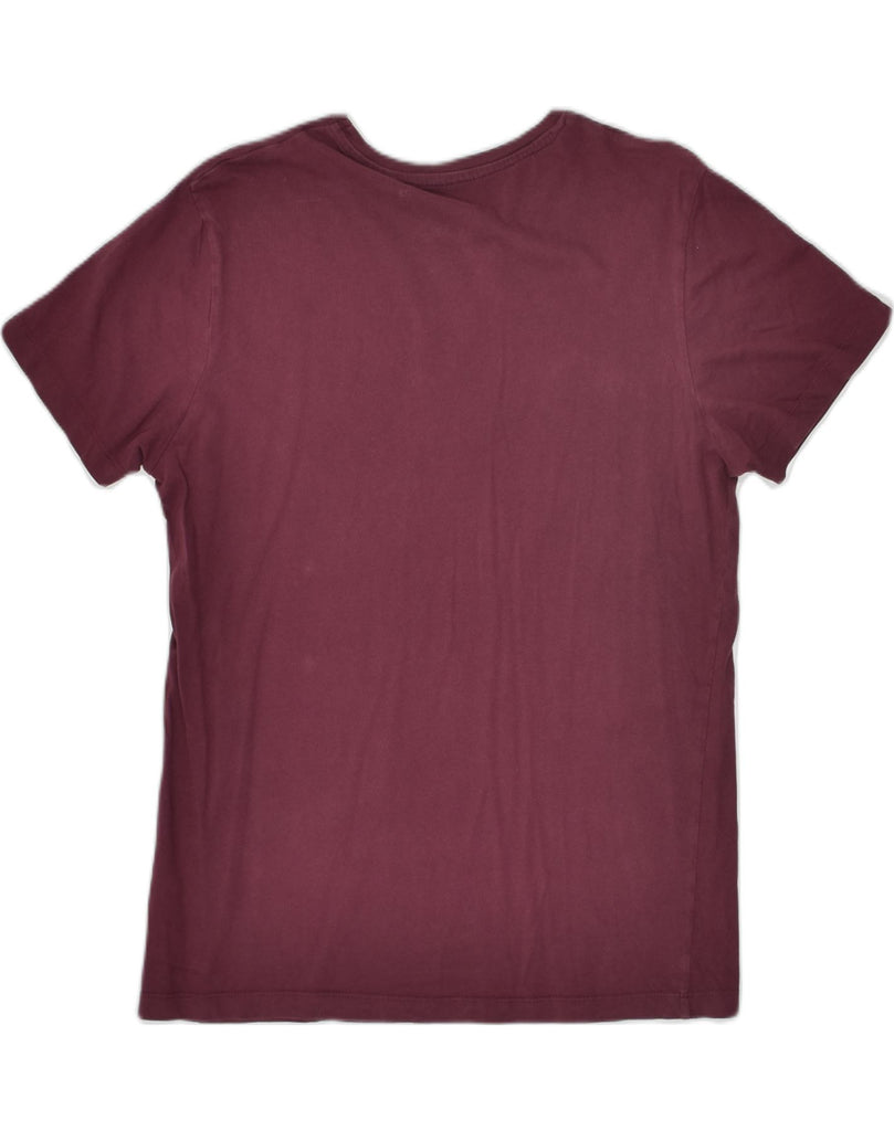 JACK & JONES Mens Graphic T-Shirt Top Medium Maroon Cotton | Vintage Jack & Jones | Thrift | Second-Hand Jack & Jones | Used Clothing | Messina Hembry 