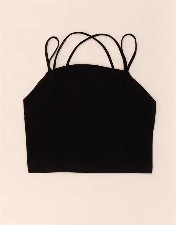 Tommy Hilfiger Womens Crop Halter Top UK 12 Medium Black