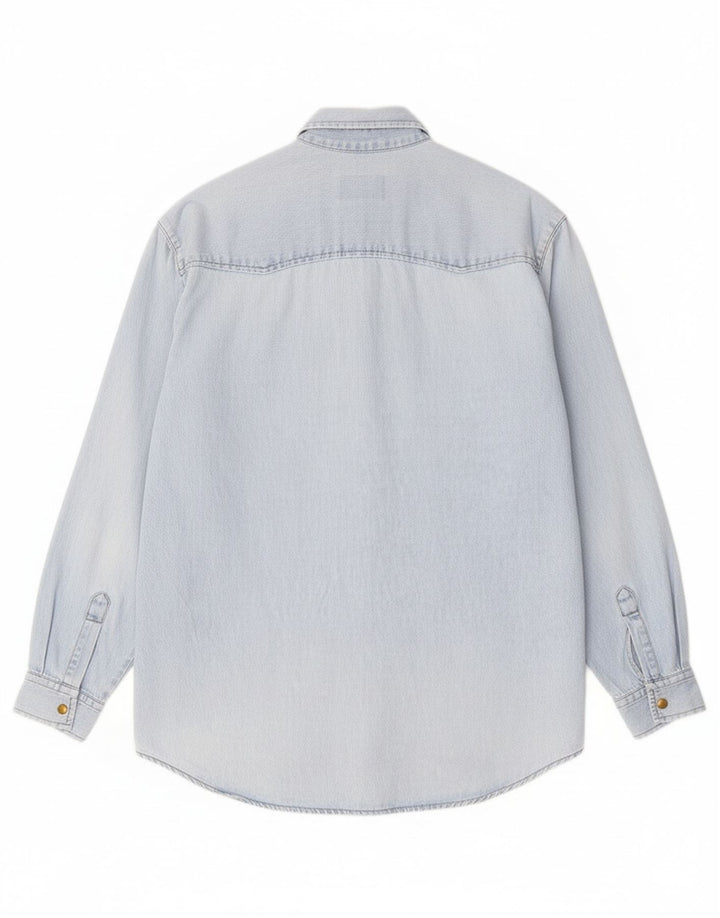 Armata Di Mare Mens Denim Shirt Medium Blue Cotton