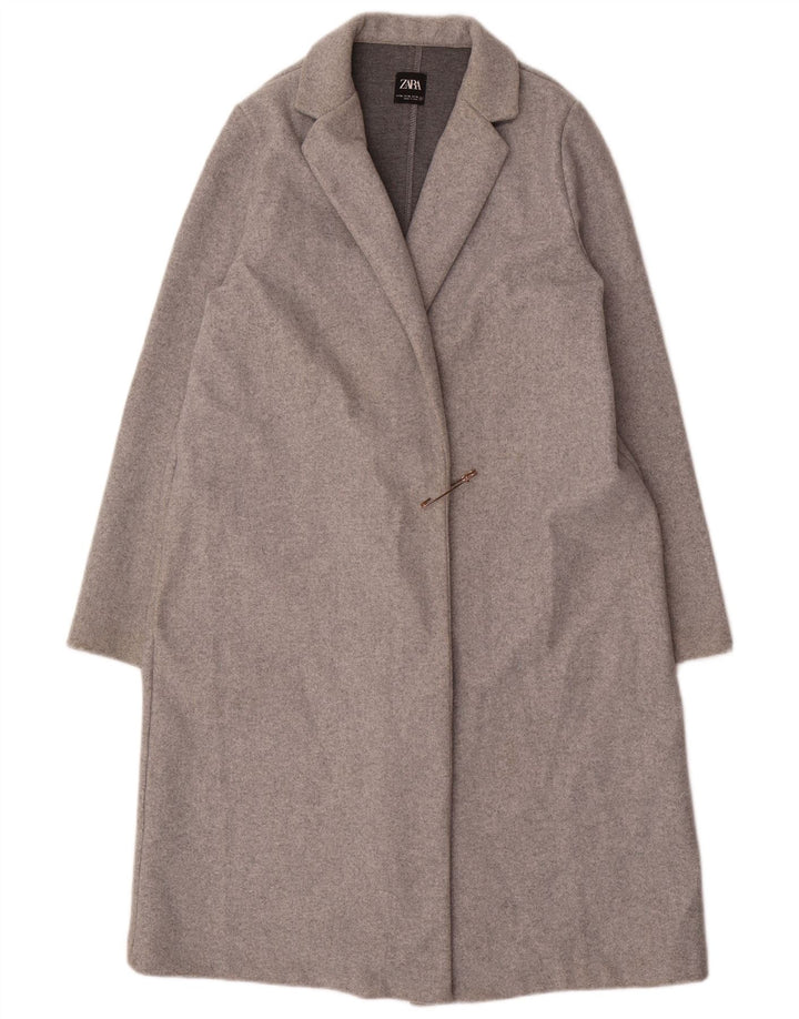 ZARA Womens Open Overcoat UK 18 XL Grey Polyester