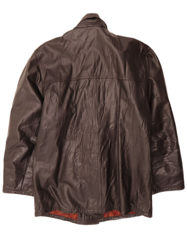 Vintage Mens Leather Jacket IT 50 Large Black