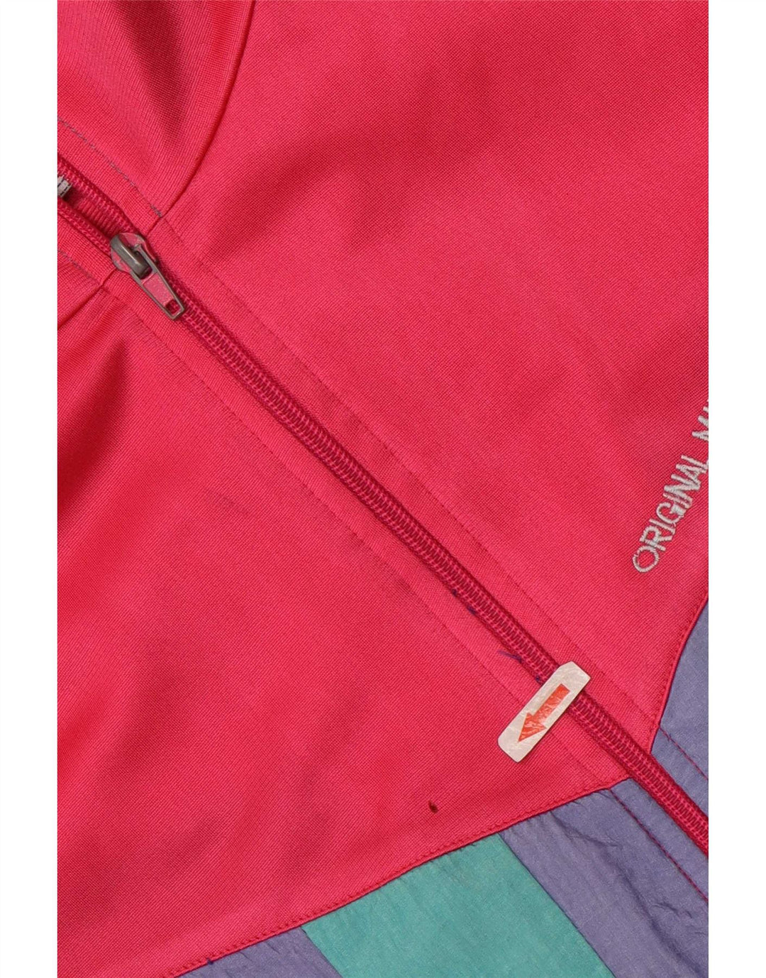 Vintage Mens Tracksuit Top Jacket XL Multicoloured Colourblock Polyester