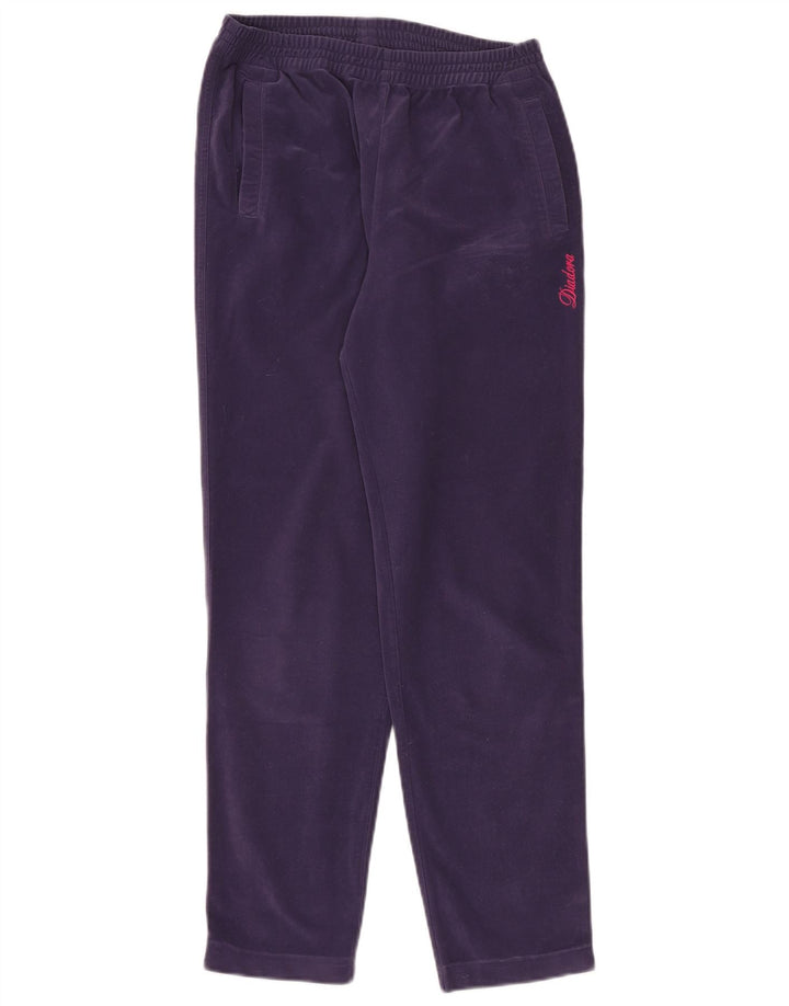 Diadora Womens Tracksuit Trousers UK 10 Small Purple Polyester