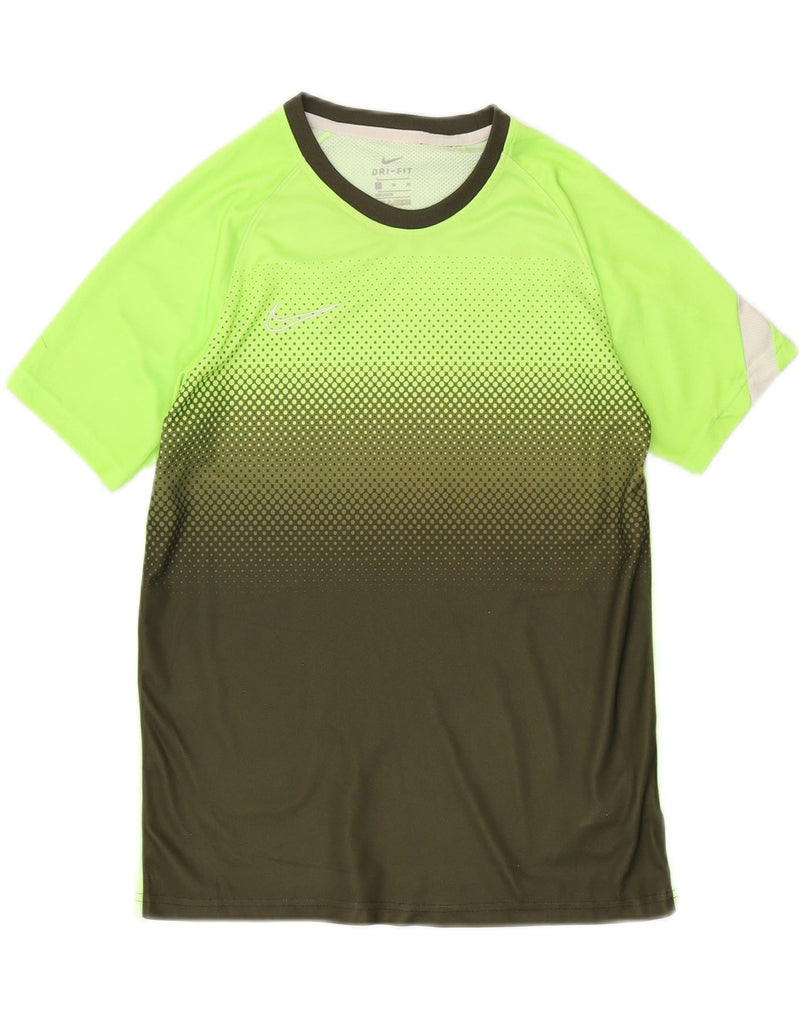 NIKE Boys Dri Fit T-Shirt Top 13-14 Years XL Green Colourblock Polyester Vintage Nike and Second-Hand Nike from Messina Hembry 