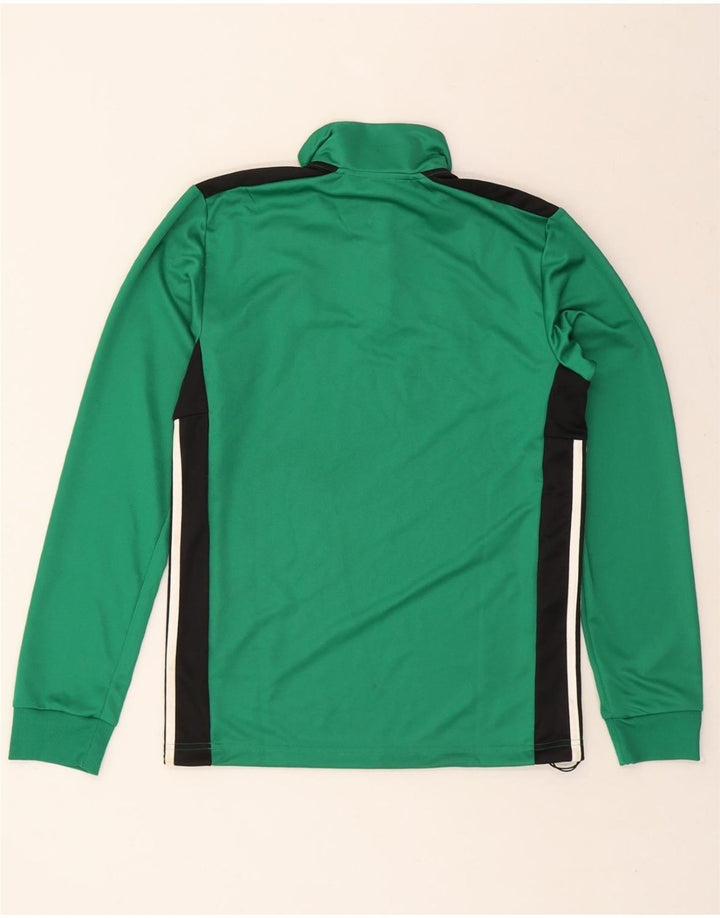 ADIDAS Mens Climalite Zip Neck Top Long Sleeve Small Green Colourblock Vintage Adidas and Second-Hand Adidas from Messina Hembry 