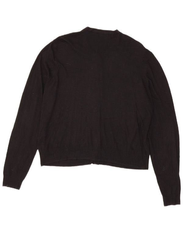 Marks & Spencer Womens Crop Cardigan Sweater UK 18 XL Black Viscose