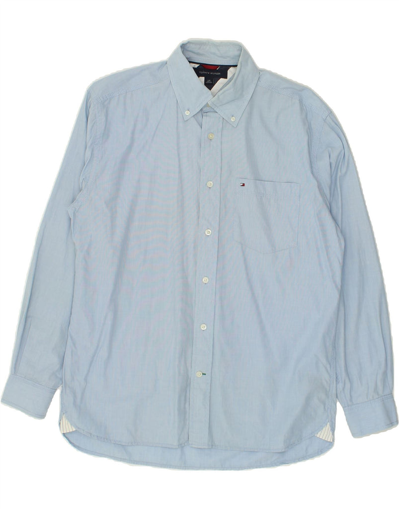 TOMMY HILFIGER Mens Shirt Small Blue Cotton | Vintage Tommy Hilfiger | Thrift | Second-Hand Tommy Hilfiger | Used Clothing | Messina Hembry 