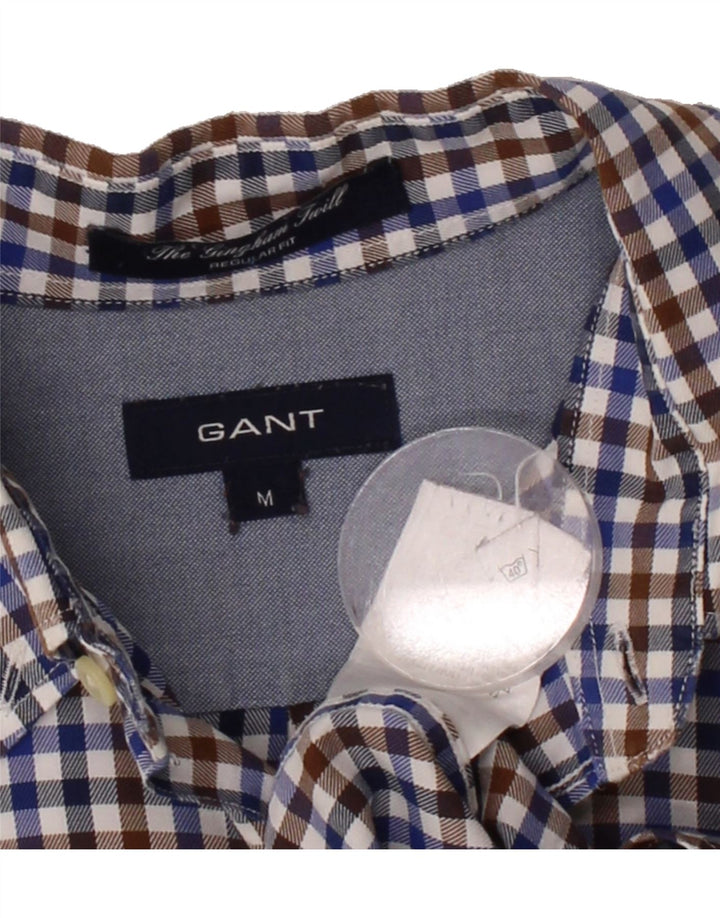 GANT Mens Regular Fit Shirt Medium Blue Check Cotton Vintage Gant and Second-Hand Gant from Messina Hembry 