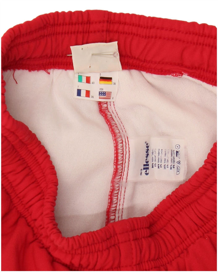 Ellesse Womens Stirrup Windbreaker Trousers US 6 Medium Red Nylon