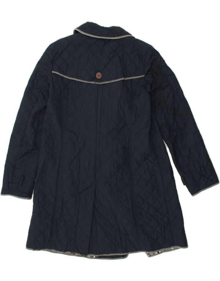 MARINA SPORT Womens Quilted Overcoat UK 16 Large Navy Blue Vintage Marina Sport and Second-Hand Marina Sport from Messina Hembry 