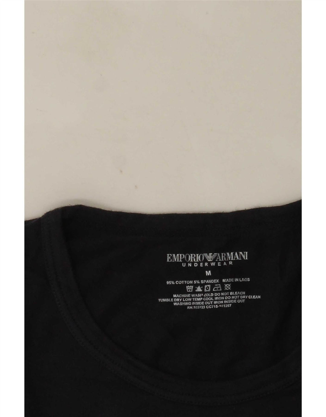 Emporio Armani Mens Graphic T-Shirt Top Medium Navy Blue