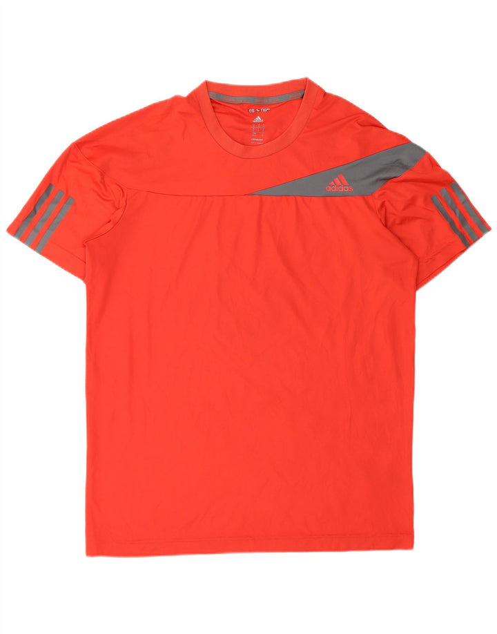 Adidas Mens Climacool T-Shirt Top Medium Red Colourblock Polyester