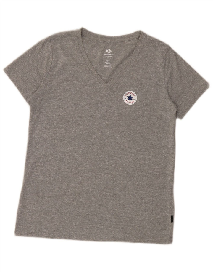 Converse Womens Classic Fit T-Shirt Top UK 10 Small Grey Flecked
