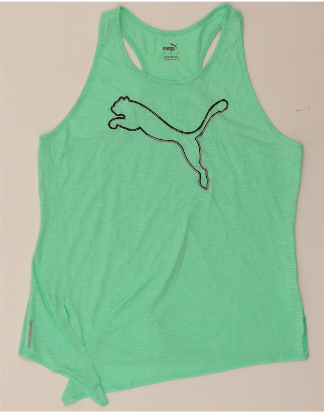 Puma Womens Graphic Vest Top UK 14 Large Green Flecked