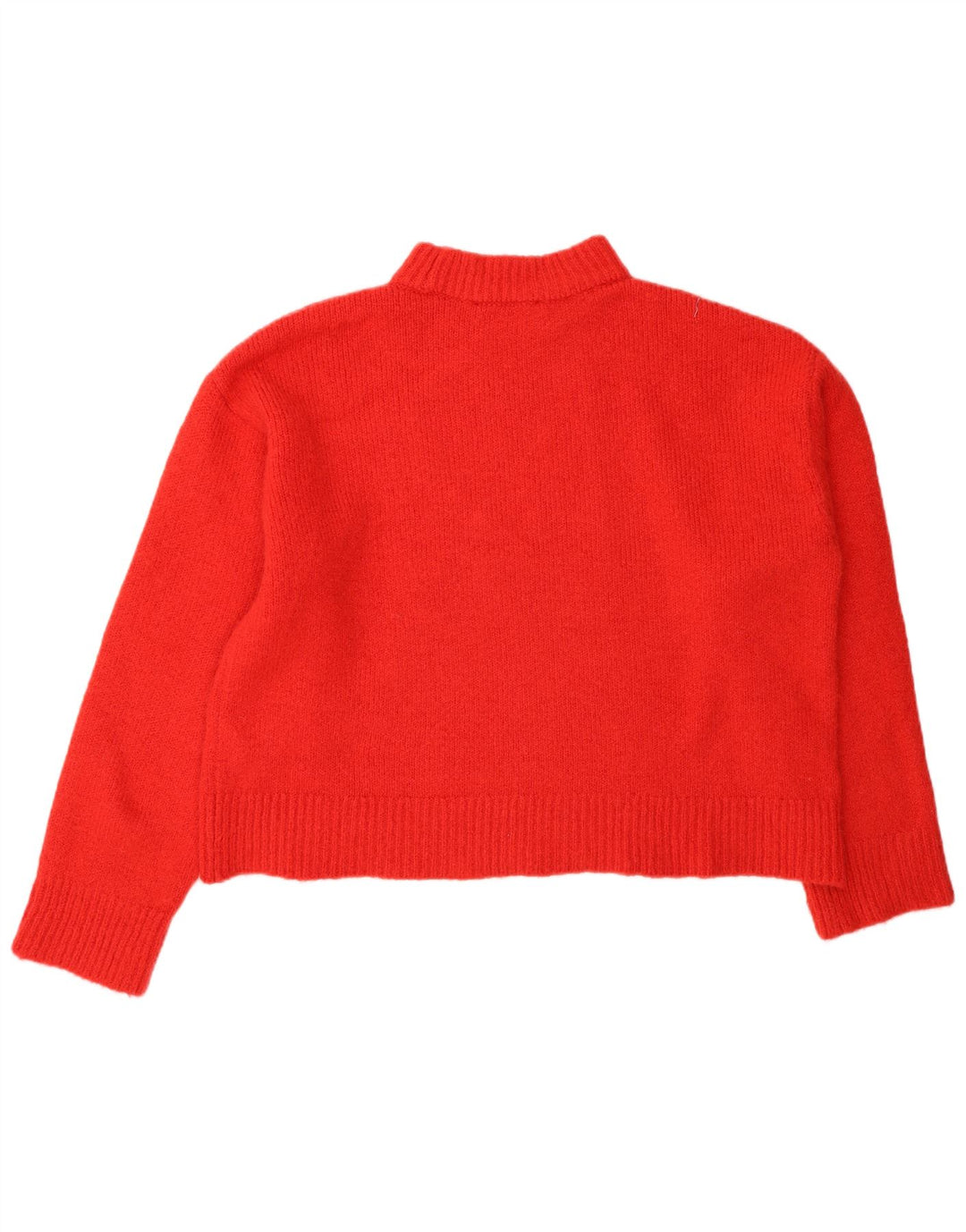Zara Womens Crop Oversized Turtle Neck Jumper Sweater UK 10 Small Orange