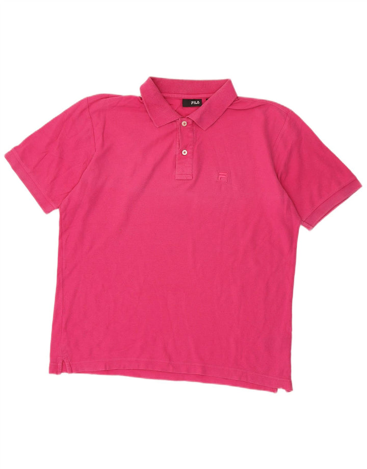 FILA Mens Polo Shirt Medium Pink Cotton