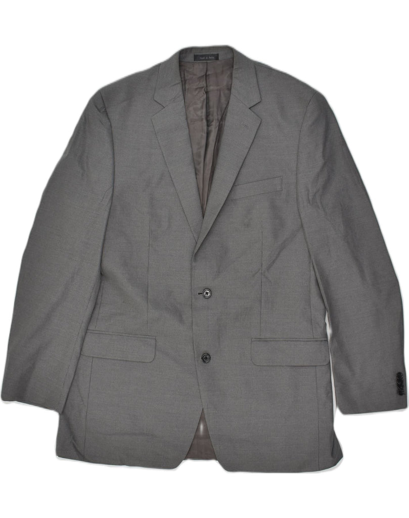 MICHAEL KORS Mens Slim 2 Button Blazer Jacket UK 42 XL Grey Polyester | Vintage Michael Kors | Thrift | Second-Hand Michael Kors | Used Clothing | Messina Hembry 