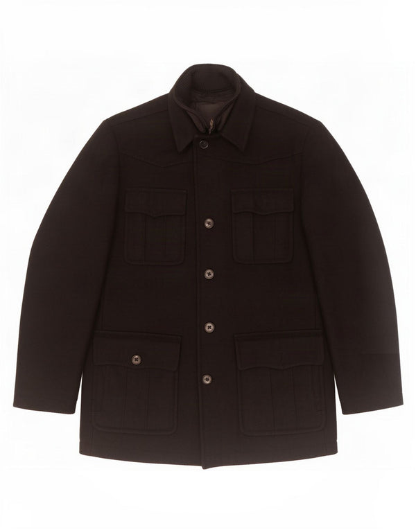 S.Oliver Mens Utility Jacket UK 42 XL Black Wool