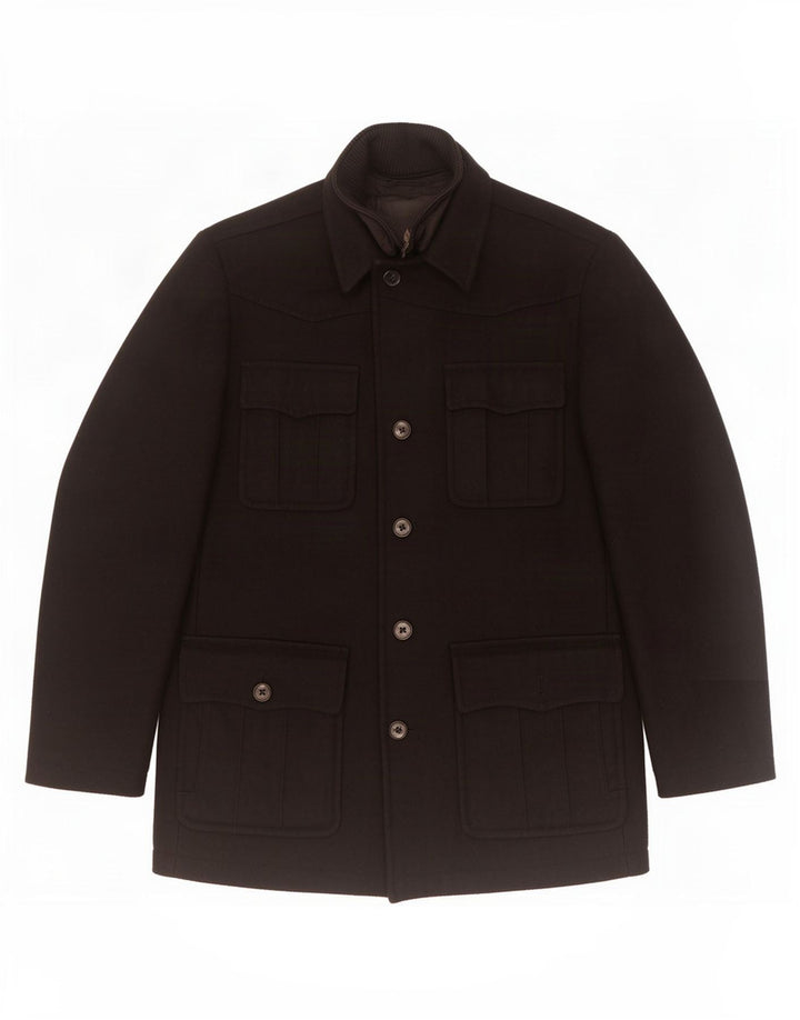S.Oliver Mens Utility Jacket UK 42 XL Black Wool