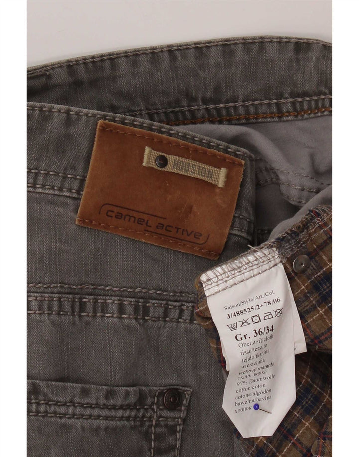 Camel Active Mens Straight Jeans W36 L34 Grey Cotton