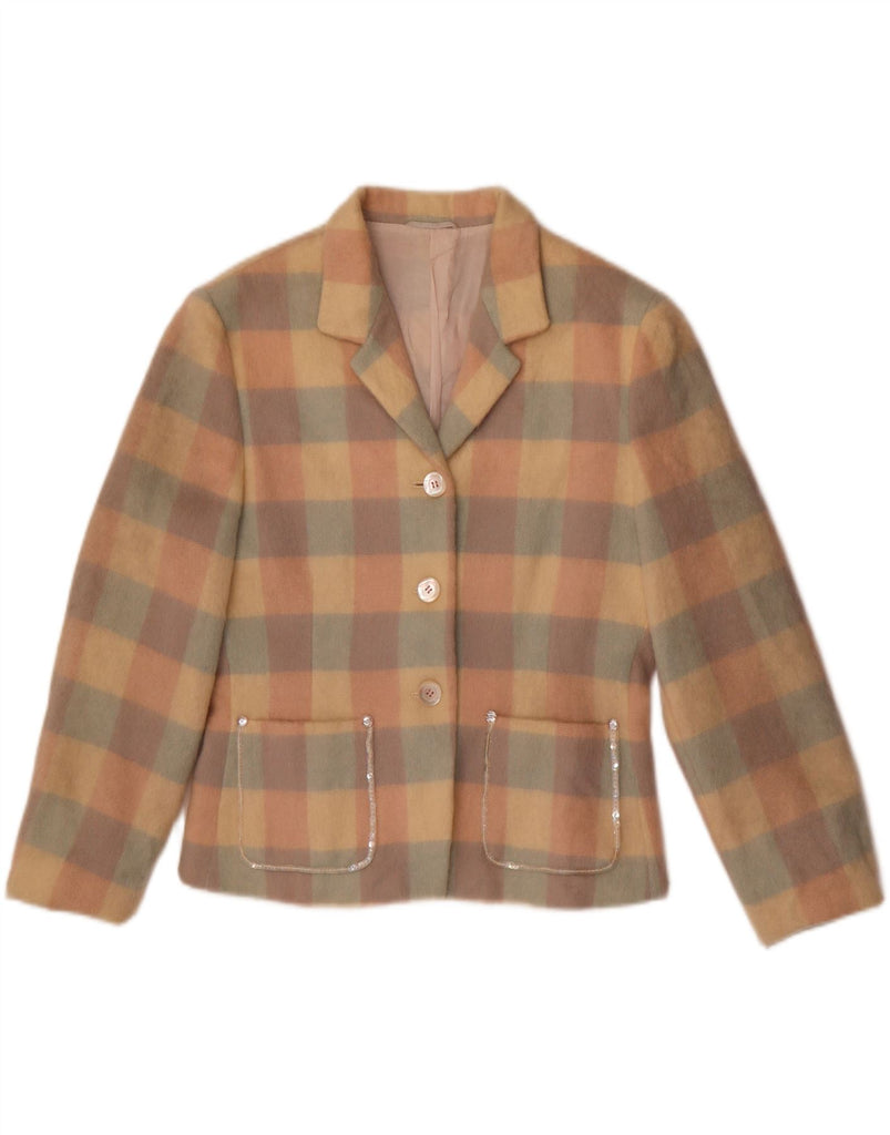 DANIEL HECHTER Womens Blazer Jacket UK 14 Large  Multicoloured Check Vintage Daniel Hechter and Second-Hand Daniel Hechter from Messina Hembry 