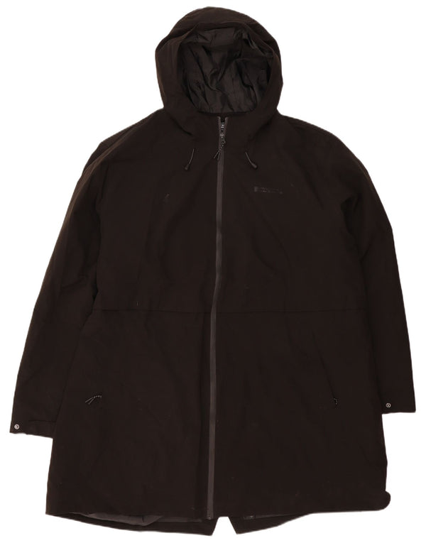 Mountain Warehouse Womens Hooded Raincoat UK 28 6XL Black Polyester