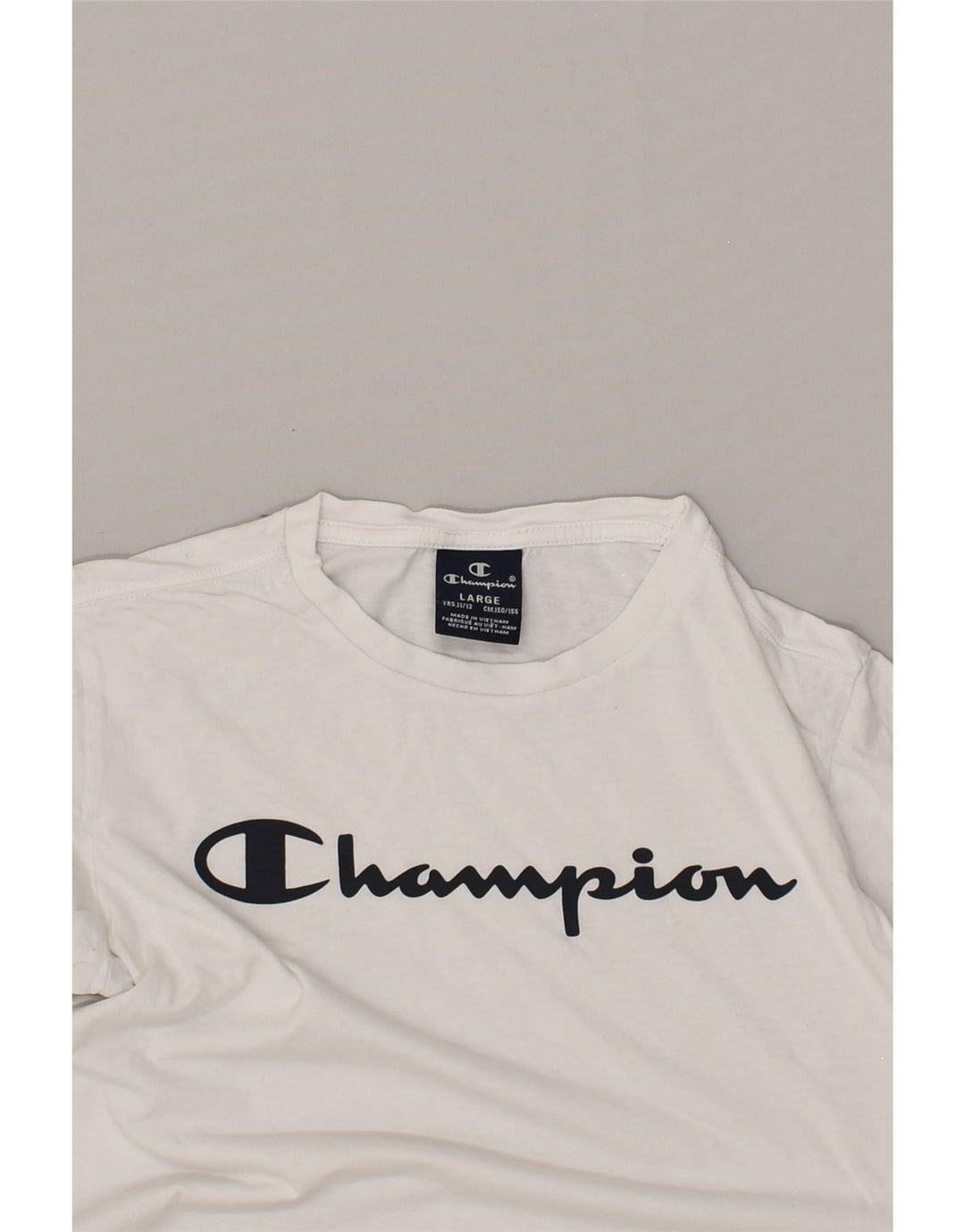 CHAMPION Boys Graphic T-Shirt Top 11-12 Years Large White Cotton | Vintage Champion | Thrift | Second-Hand Champion | Used Clothing | Messina Hembry 
