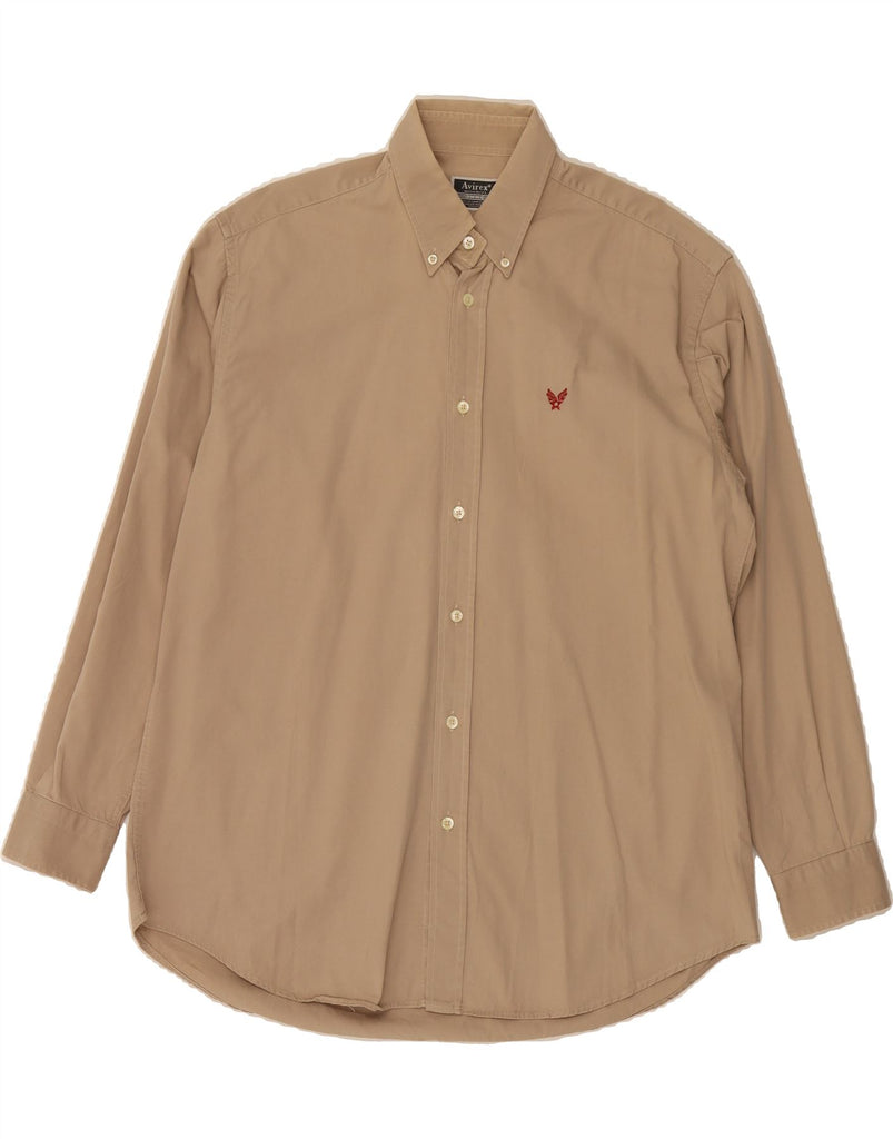 AVIREX Mens Shirt Large Beige Cotton Vintage Avirex and Second-Hand Avirex from Messina Hembry 