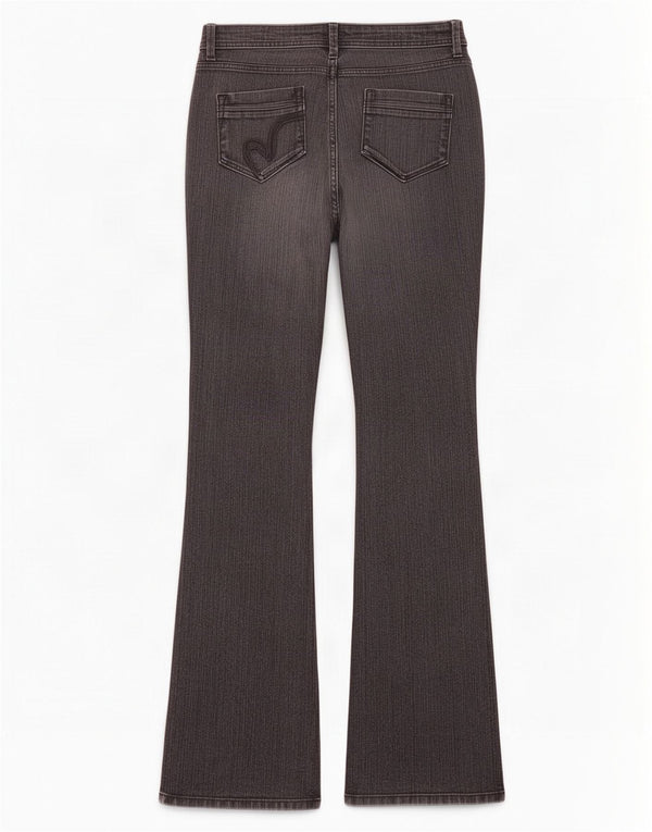 Marks & Spencer Womens Bootcut Jeans UK 12 Medium W30 L34 Grey Cotton