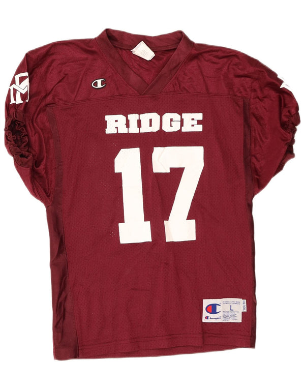 Champion Womens Ridge 17 Graphic T-Shirt Top UK 14 Large Burgundy Nylon