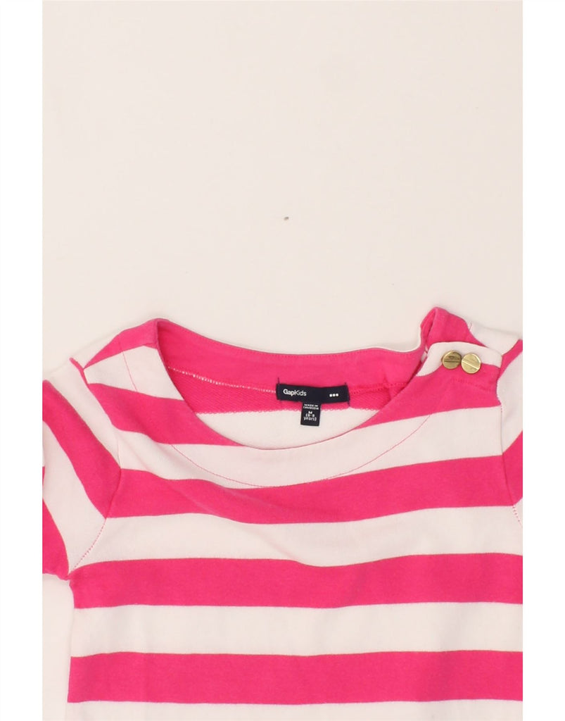 GAP Girls 3/4 Sleeve T-Shirt Dress 8-9 Years Pink Striped Vintage Gap and Second-Hand Gap from Messina Hembry 