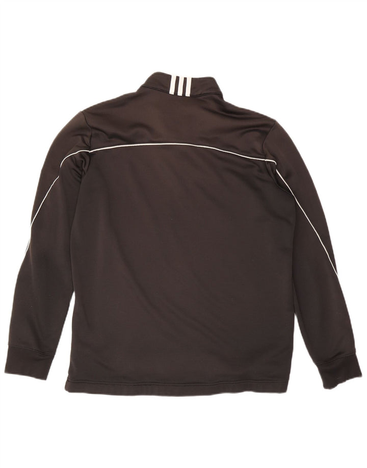 Adidas Mens Climalite Zip Neck Sweatshirt Jumper Large Black Polyester