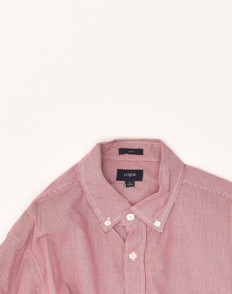 J. CREW Mens Slim Shirt Medium Red Gingham Cotton | Vintage J. Crew | Thrift | Second-Hand J. Crew | Used Clothing | Messina Hembry 