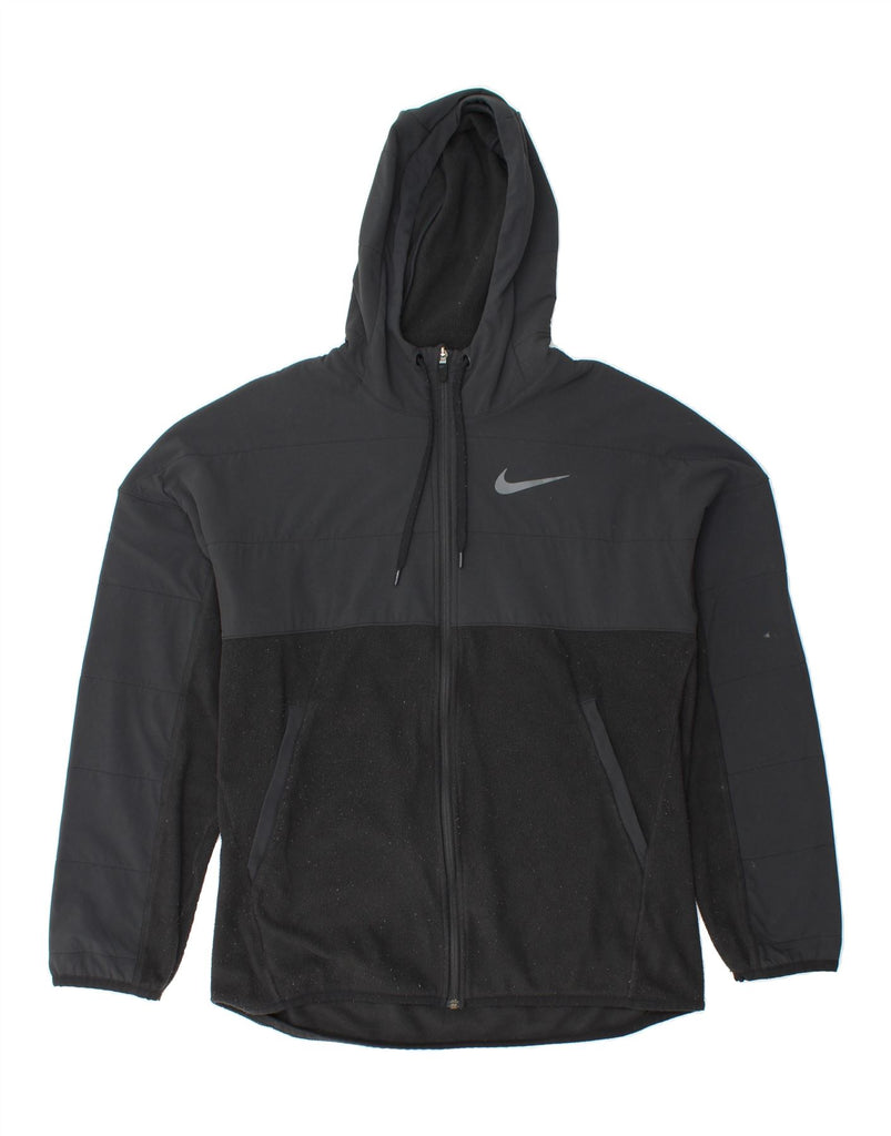 NIKE Mens Therma-Fit Hooded Fleece Jacket Medium Black Polyester Vintage Nike and Second-Hand Nike from Messina Hembry 