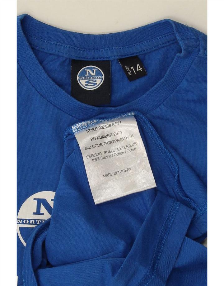 NORTH SAILS Boys Graphic T-Shirt Top 13-14 Years Blue Cotton