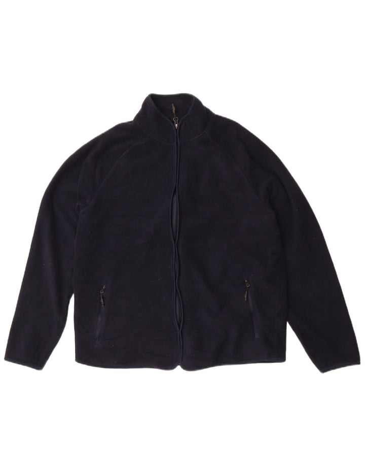 Marks & Spencer Womens Fleece Jacket UK 14 Medium Navy Blue Polyester