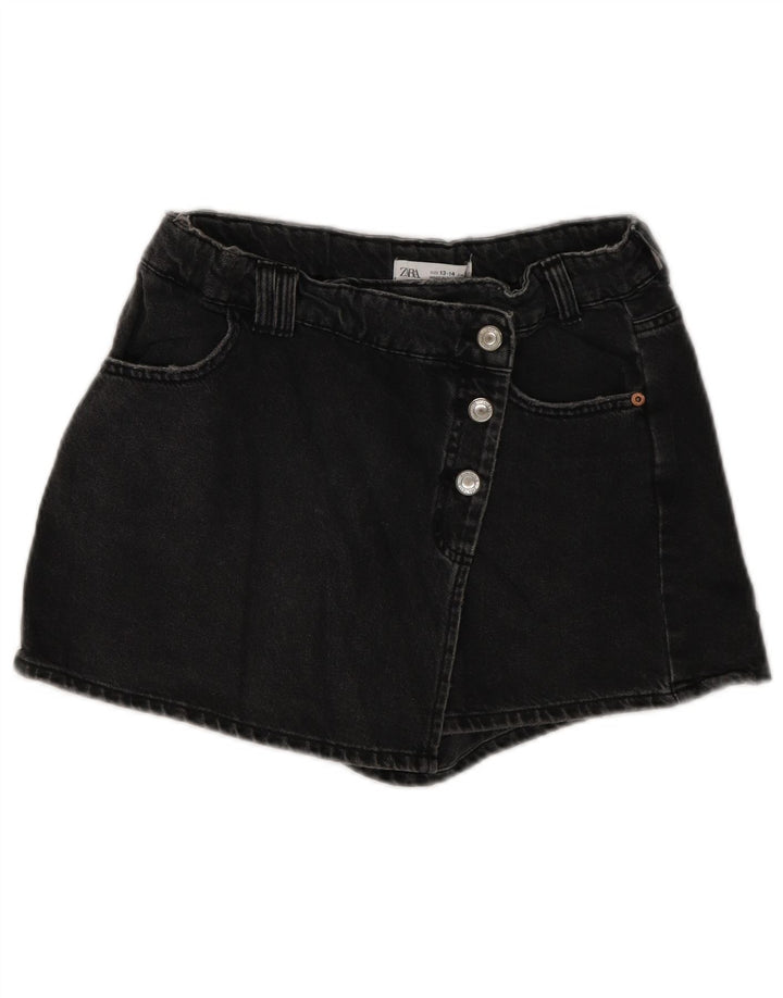 Zara Girls Denim Shorts 13-14 Years W28 Grey