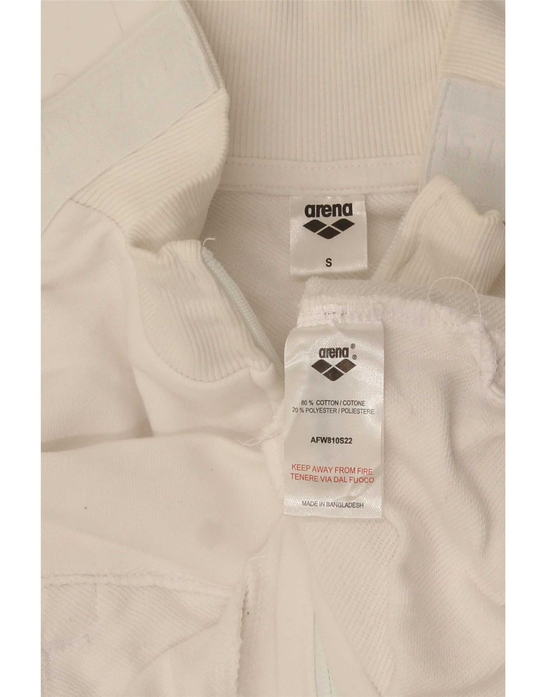 Arena Womens Oversized Tracksuit Top Jacket UK 10 Small White Cotton