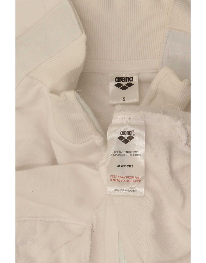 Arena Womens Oversized Tracksuit Top Jacket UK 10 Small White Cotton