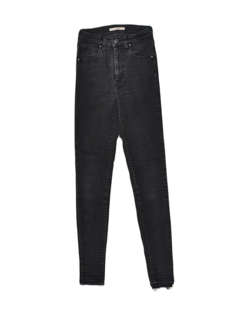 LEVI'S Womens Mile High Super Skinny Jeans W25 L29 Black Cotton | Vintage Levi's | Thrift | Second-Hand Levi's | Used Clothing | Messina Hembry 