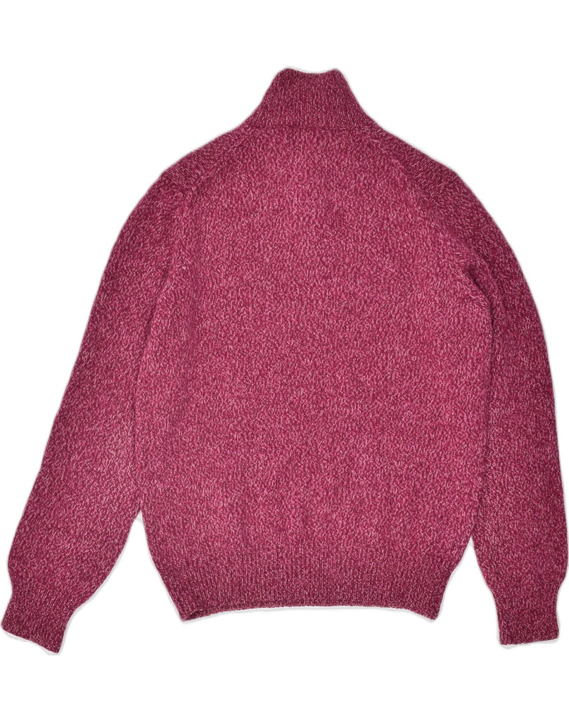 HENRY COTTONS Womens Zip Neck Jumper Sweater UK 16 Large Pink Flecked | Vintage | Thrift | Second-Hand | Used Clothing | Messina Hembry 