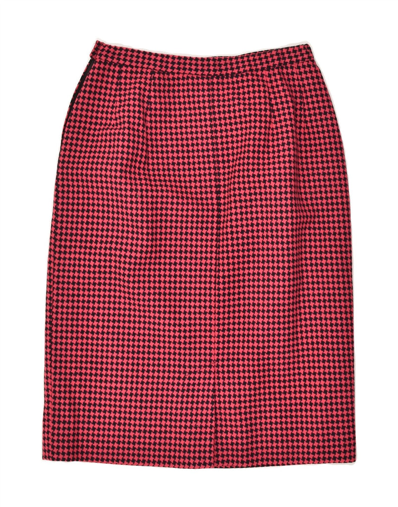 PENDLETON Womens Straight Skirt UK 10 Small W28 Red Houndstooth | Vintage Pendleton | Thrift | Second-Hand Pendleton | Used Clothing | Messina Hembry 