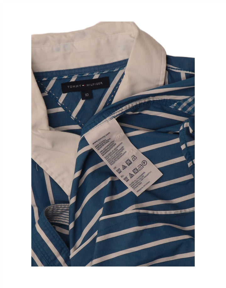 TOMMY HILFIGER Womens Shirt US 10 Large Blue Striped Cotton