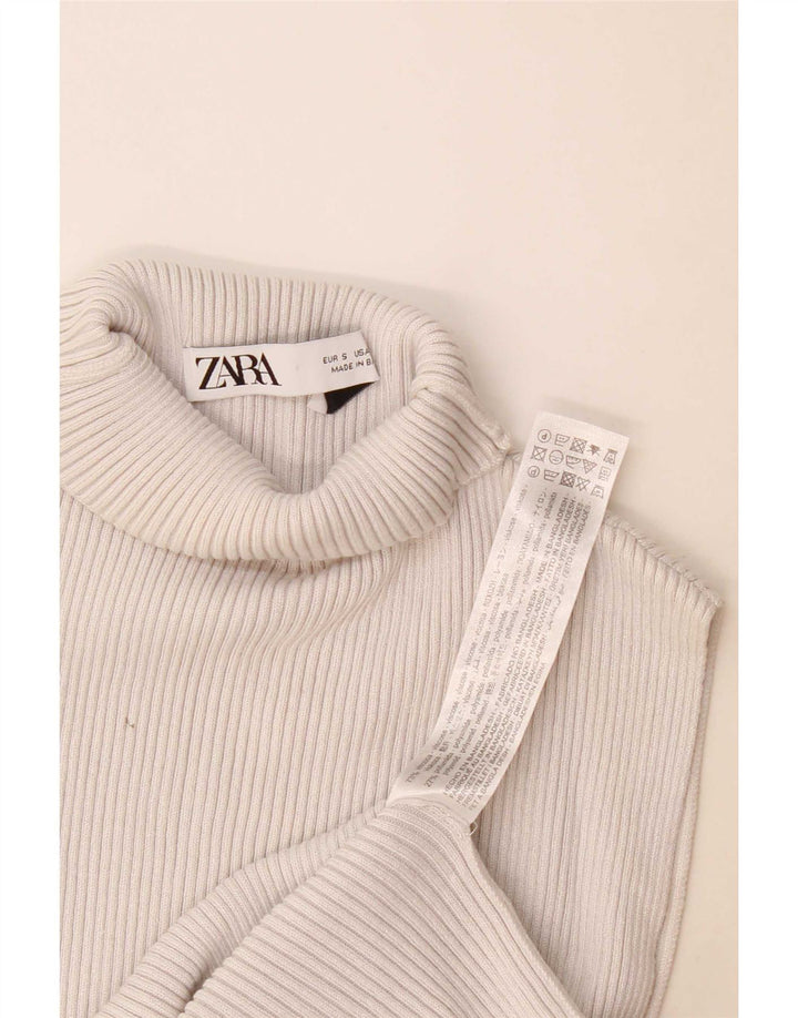 Zara Womens Vest Top UK 8 Small Grey Viscose