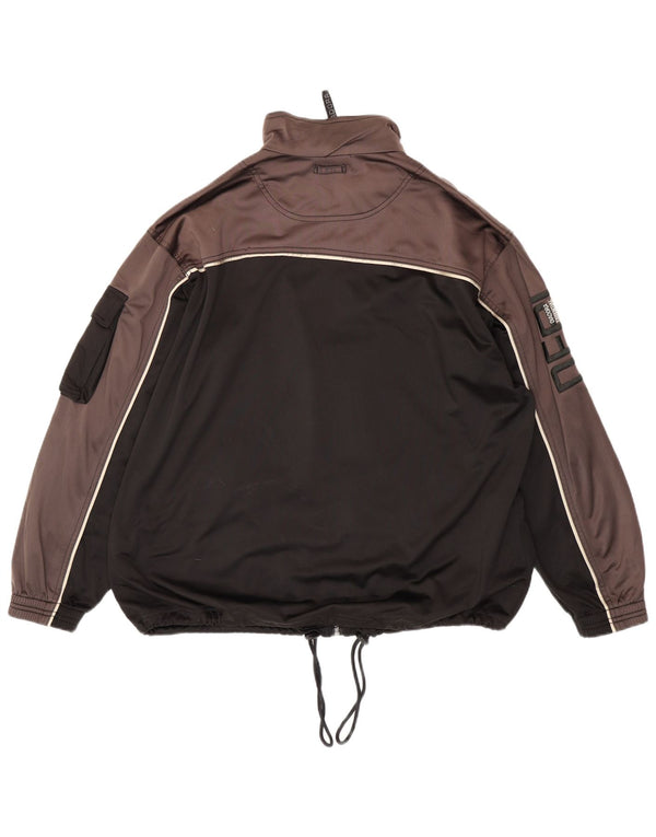 Diadora Mens Graphic Tracksuit Top Jacket UK 42 Large Black Colourblock