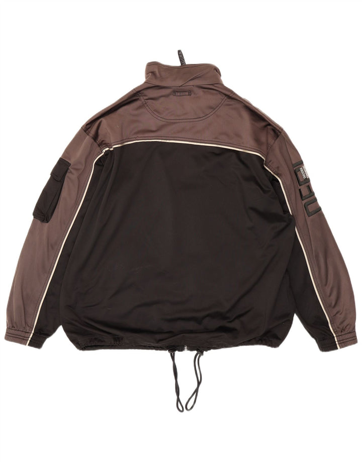 Diadora Mens Graphic Tracksuit Top Jacket UK 42 Large Black Colourblock