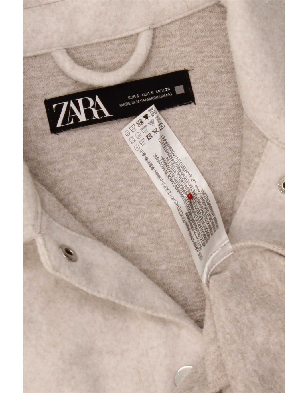 Zara Womens Oversized Flannel Shirt UK 10 Small Grey Polyester